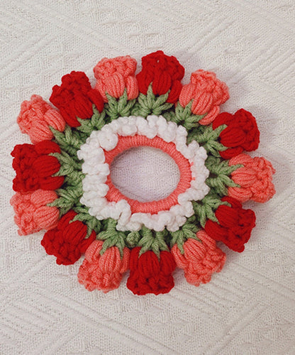 Pink Knitted Cotton Thread Lily of the Valley Hair Band