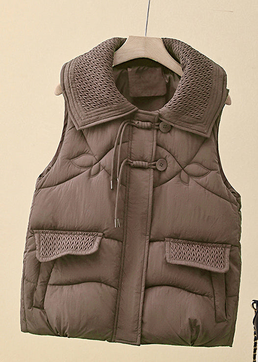 Pink Zip Up Patchwork Fine Cotton Filled Vest Sleeveless