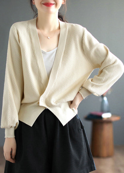 Blue V Neck Button Knit Cardigan Fall