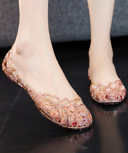 New Black Hollow Out Flat Sandals