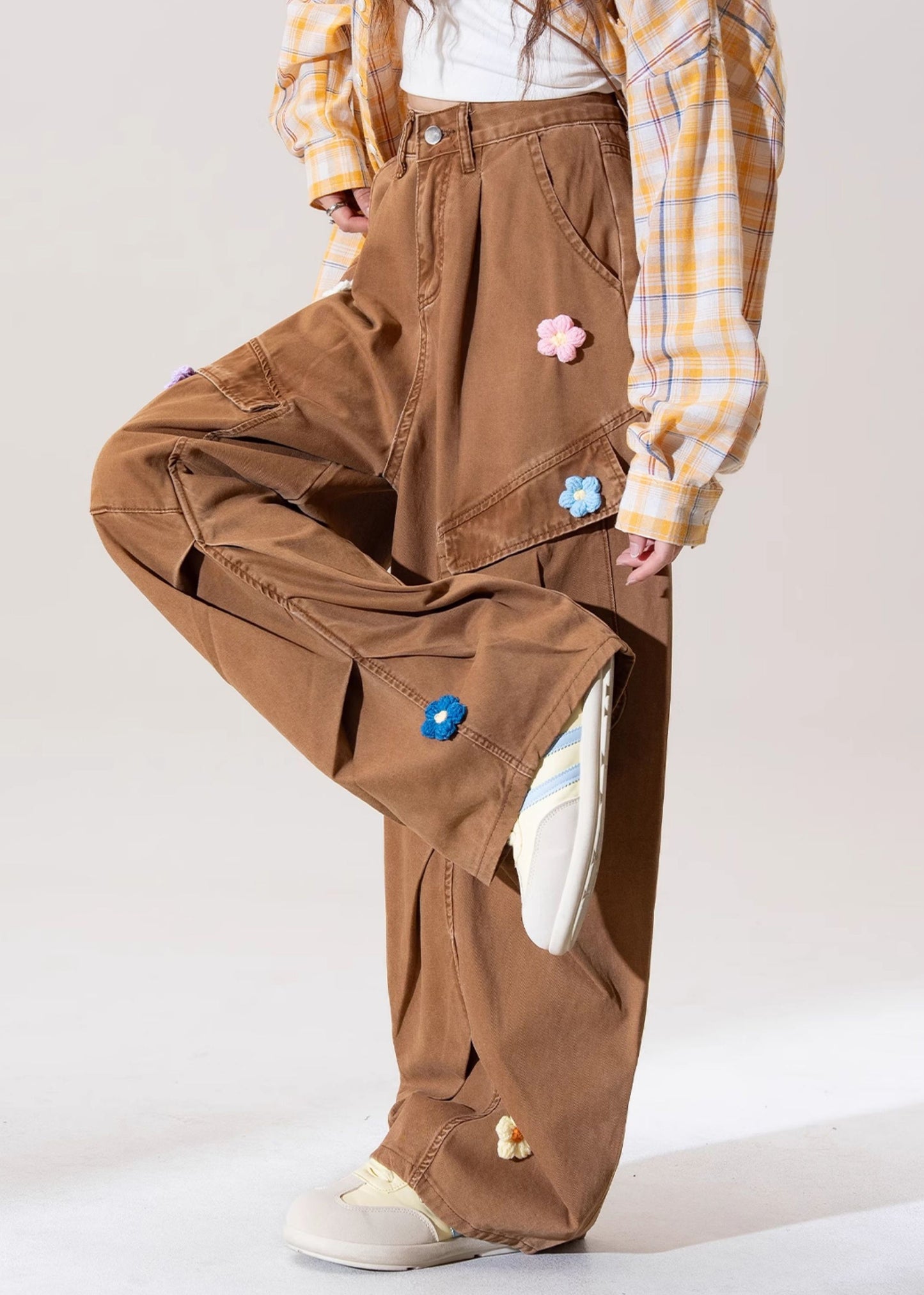 Italian Coffee Pockets Denim Straight Pants Fall