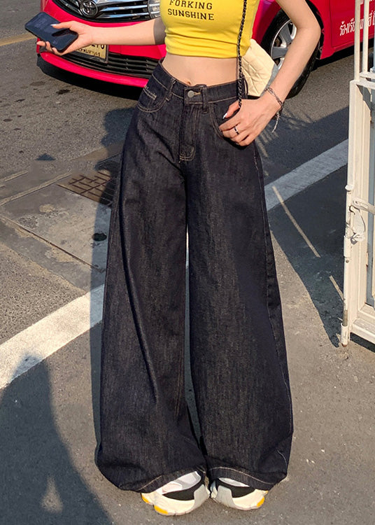 New High Waist Denim Wide Leg Pants Summer