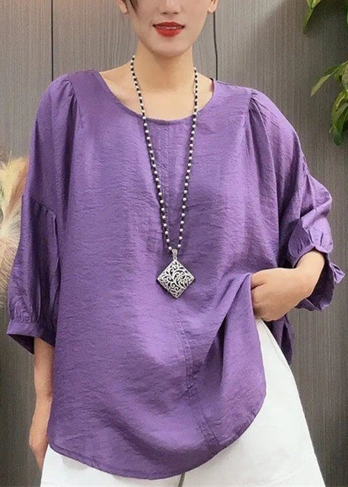 Green Ruffled Lace Up Linen T Shirt Batwing Sleeve