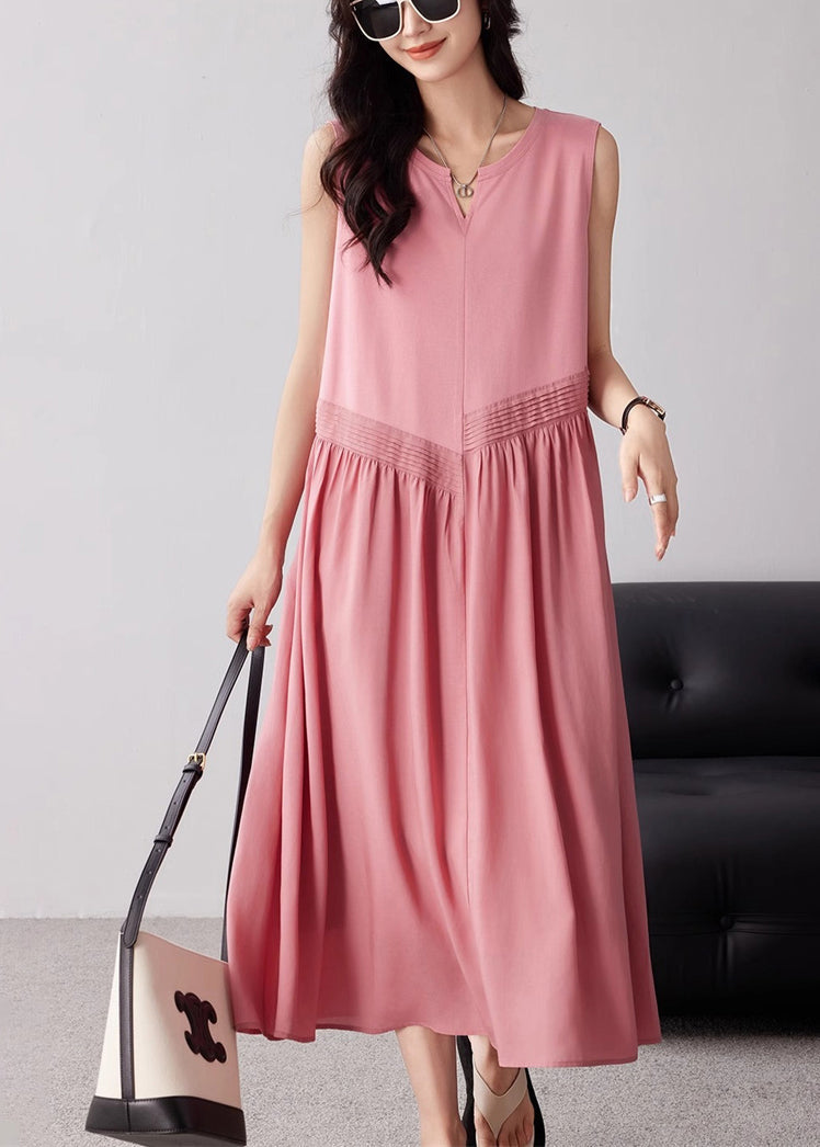 Pink Oversized Exra Large Hem Cotton Maxi Dresses Summer