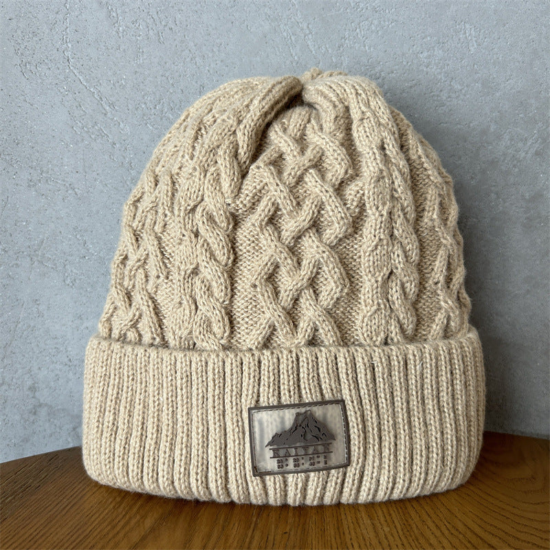 Unisex Thick Needle Wool Mountain Embroidery Knitted Hat artswardrobe