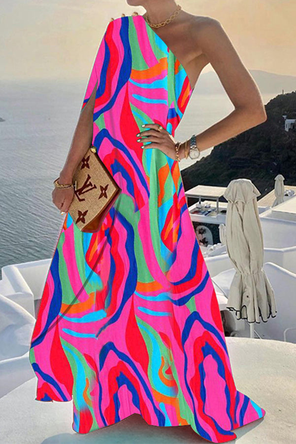 Alyse One Shoulder A-line Party Maxi Dress