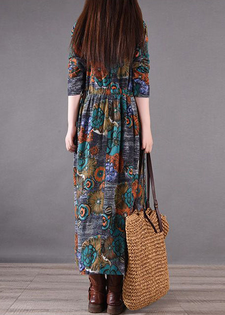 Blue Print Silm Fit Long Dresses Cinched Spring