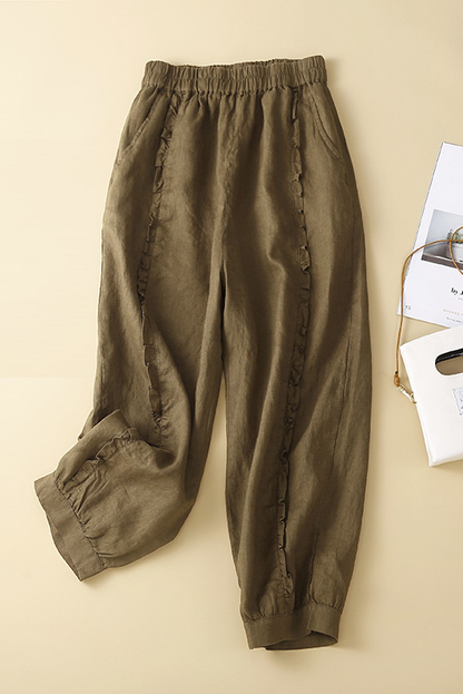 Summer Cotton Pants Stitching Harem Pants
