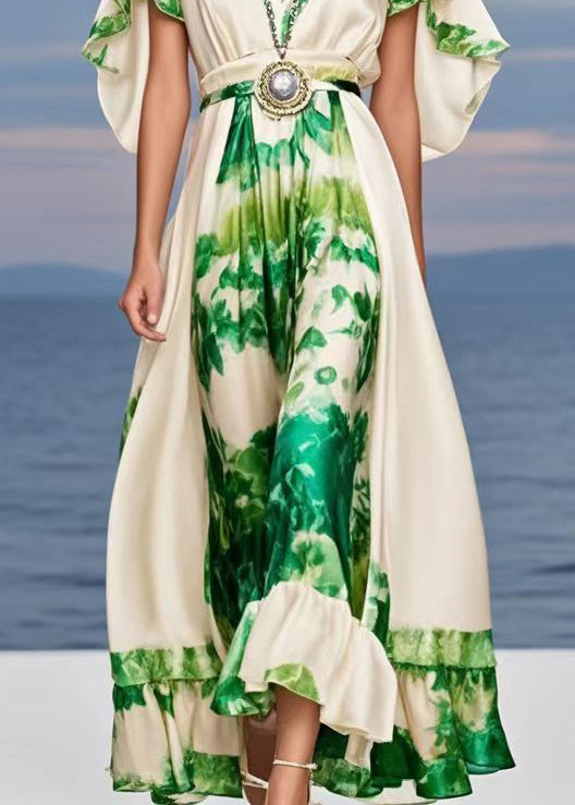 Diy Champagne Print Exra Large Hem Silk Party Dresses Cloak Sleeves