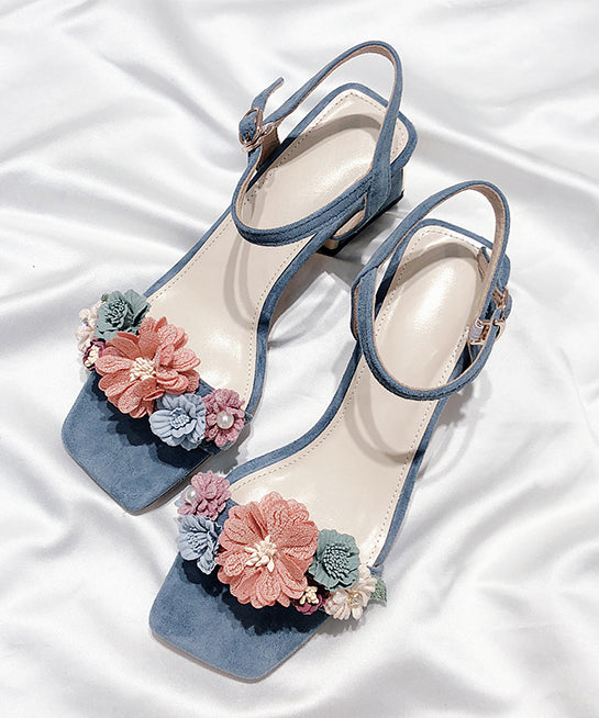 Classy Apricot Buckle Strap Chunky Heel Sandals Peep Toe
