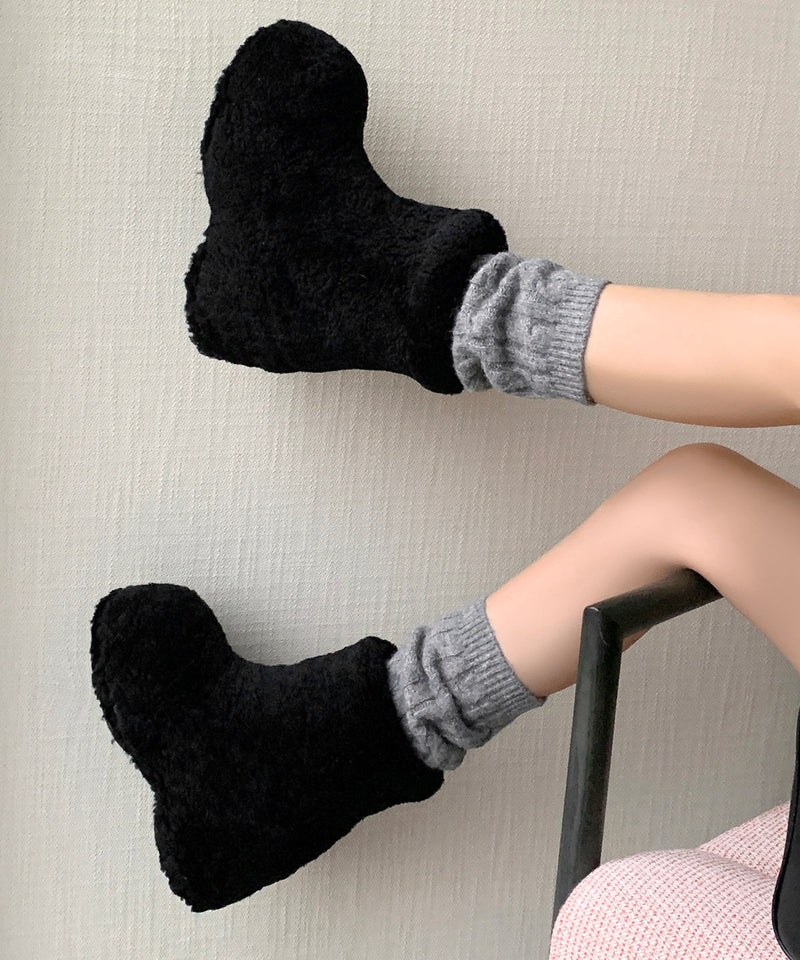 White Fuzzy Fur Fluffy Platform Thick Warm Boots