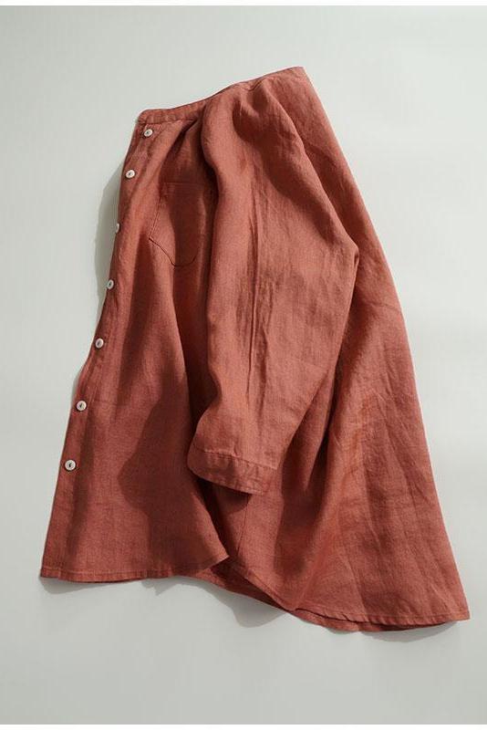 Simple Linen Blouse Tops