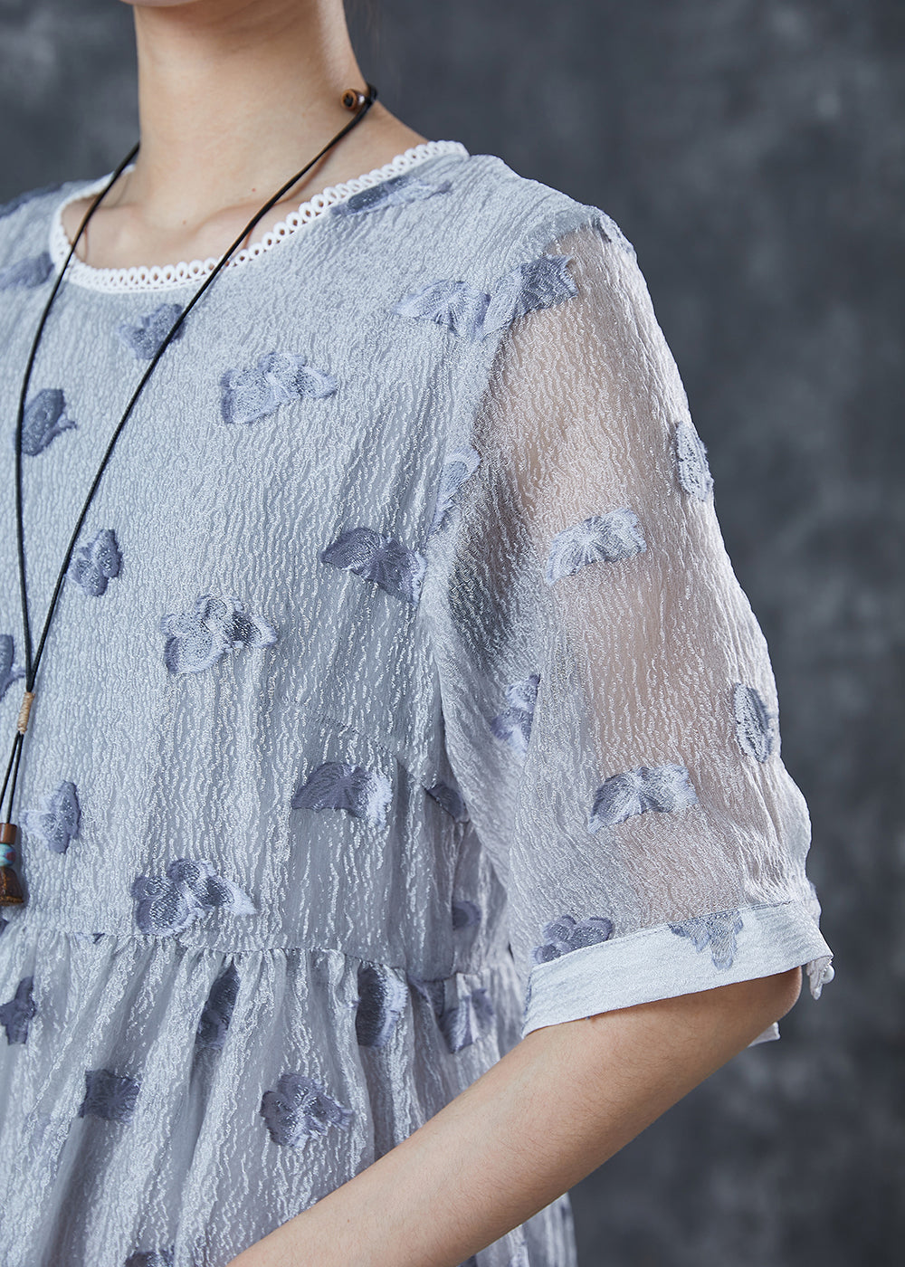 Modern Grey Silk Holiday Dresses Summer