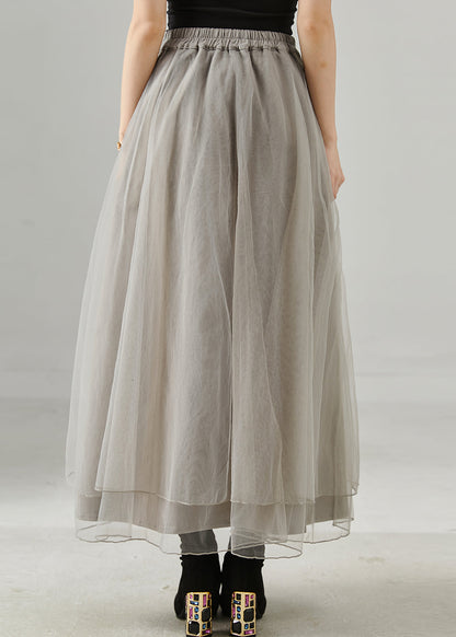 Grey Exra Large Hem Tulle Holiday Skirt Fall