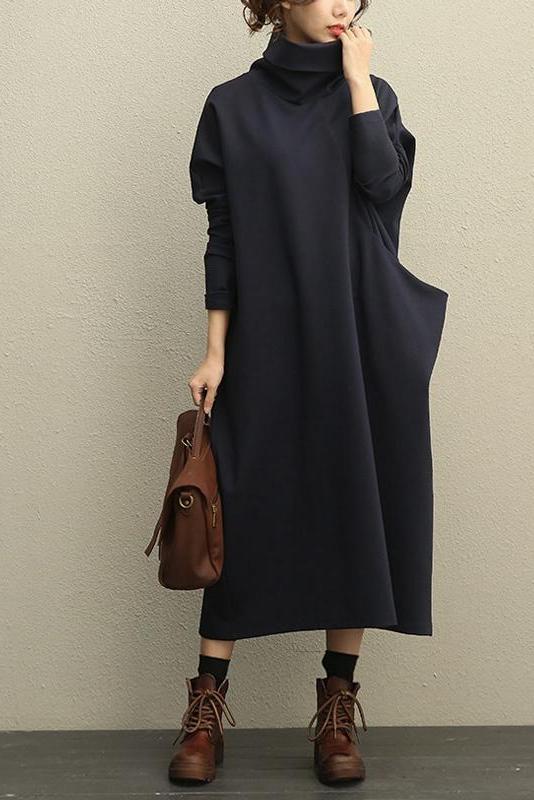High Neck Thicken Knitted Winter Maxi Dresses