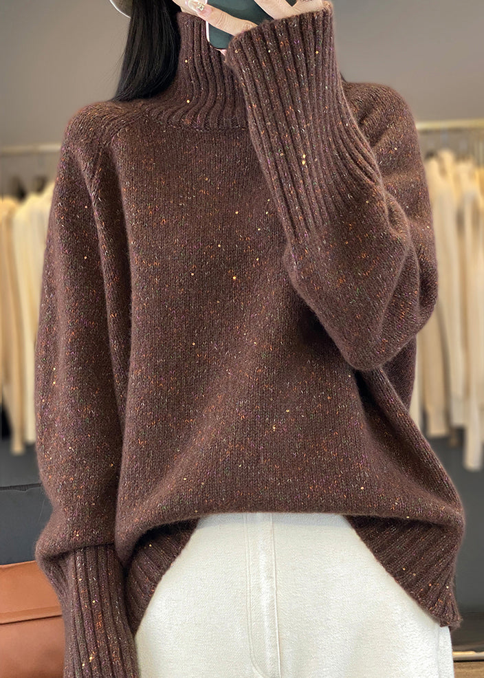 Red Turtleneck Cozy Thick Cashmere Knit Sweaters Spring