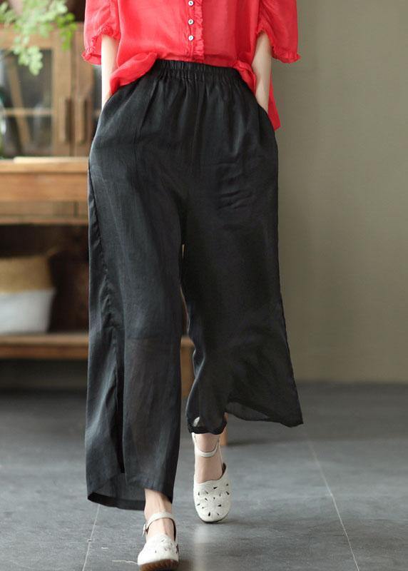 Chocolate Summer Ramie Wide Leg Pants