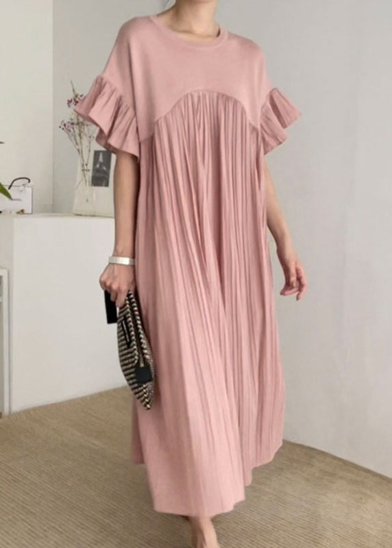 Black Oversized Patchwork Pleated Dress Butterfly Sleeve