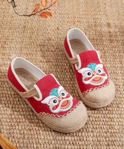 Black Comfy Embroidery Flat Feet Shoes