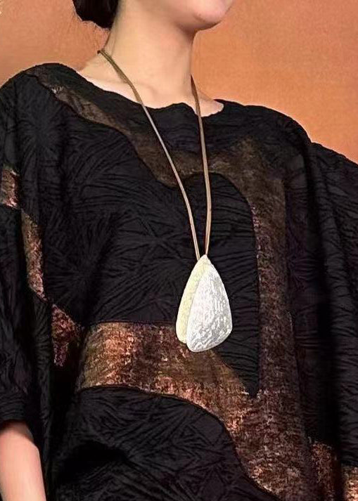 Black Oversized Original Design Silk Top Summer