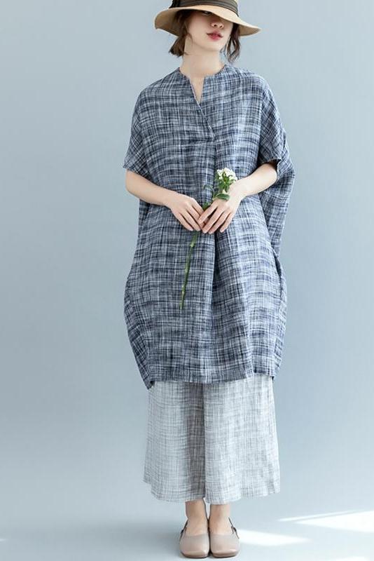 Summer Loose Bat Style Dress Linen Clothes for