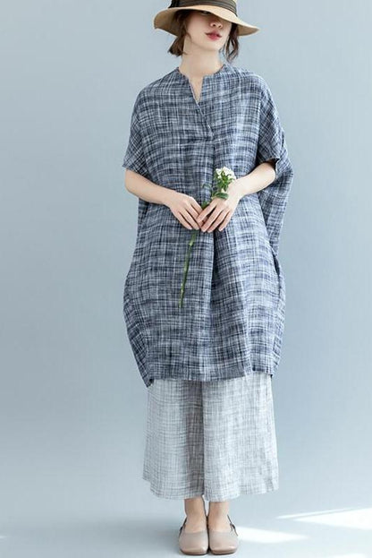 Summer Loose Bat Style Dress Linen Clothes for
