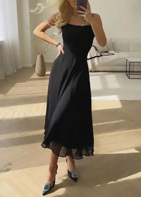 White Square Collar Cotton Spaghetti Strap Dress Summer