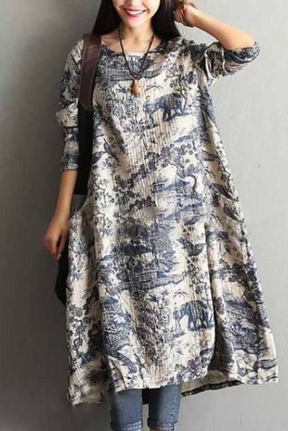 Limited Stock- Printing Cotton Dress Robe