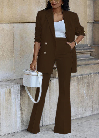 French White Suit Coats and Pants Two Pieces Set Fall