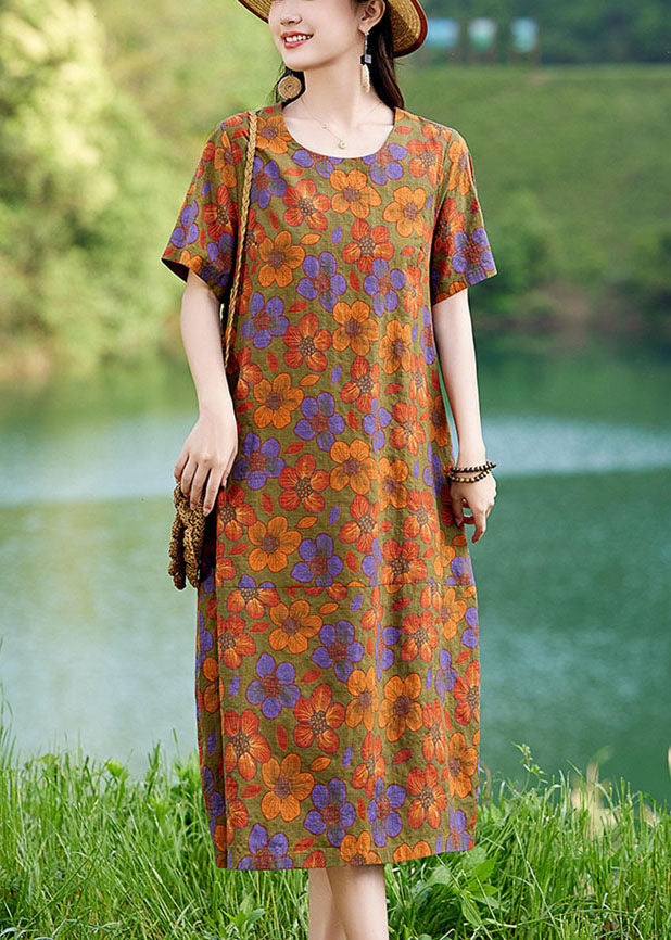 Polychrome Oversized Linen Mid Dress Summer