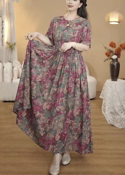 Art Print Exra Large Hem Cotton Cinched Dress Summer