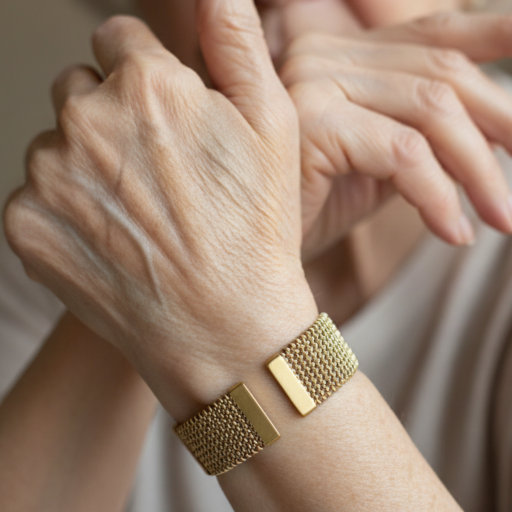 Braided Mesh Open Classic Bracelet