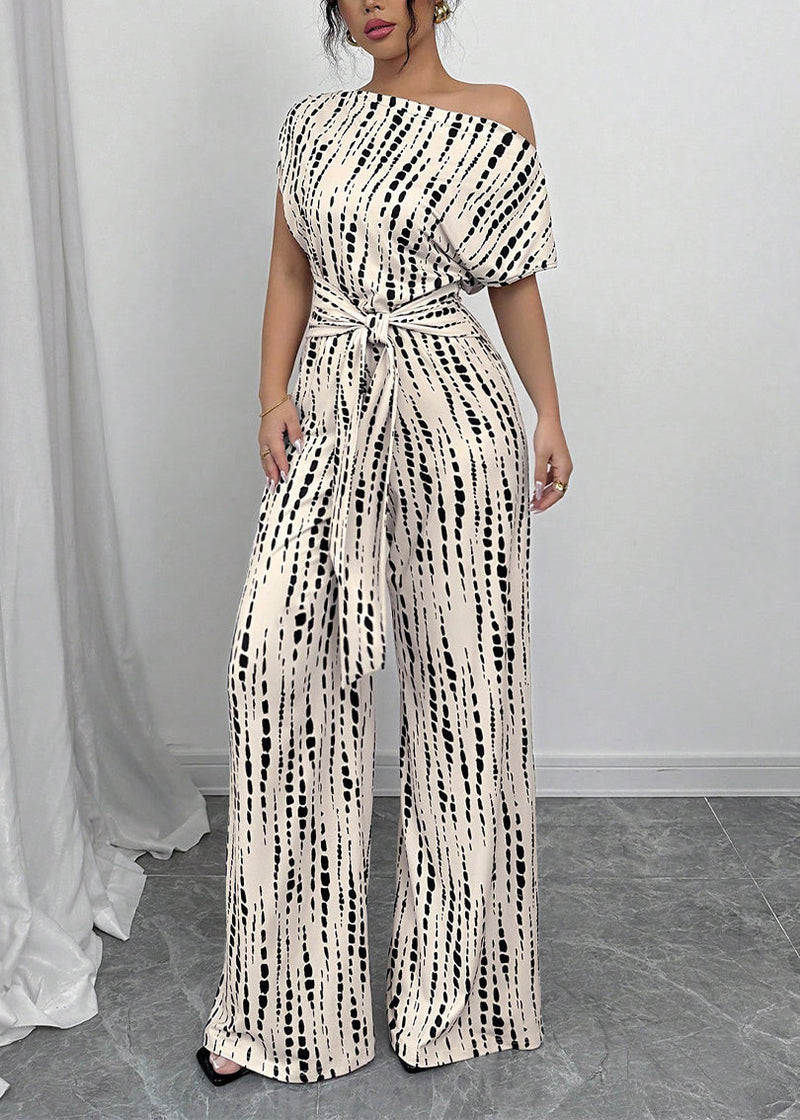 Beige Cold Shoulder Print Cotton Long Dresses Summer