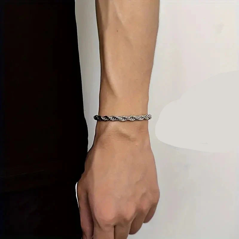 Stainless Steel Cuban Link Chain Bracelet Polished Finish
