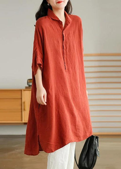 Jade Black Dots Linen Linen Shirt Dress