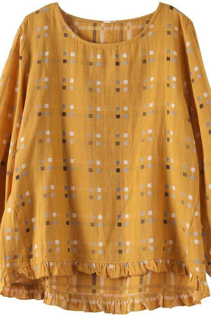 Limited Stock- Loose Plaid Agaric Laces T-shirt