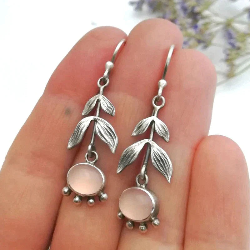 Quartz Pendant Earrings in Silver