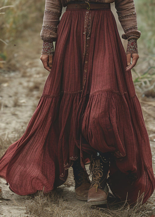 Colorblock V Neck Print Patchwork Cotton Long Dress Fall