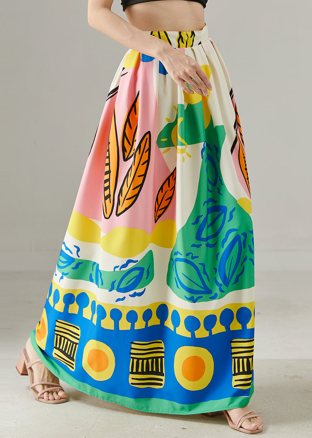 Exra Large Hem Print Original Design Skirt Summer