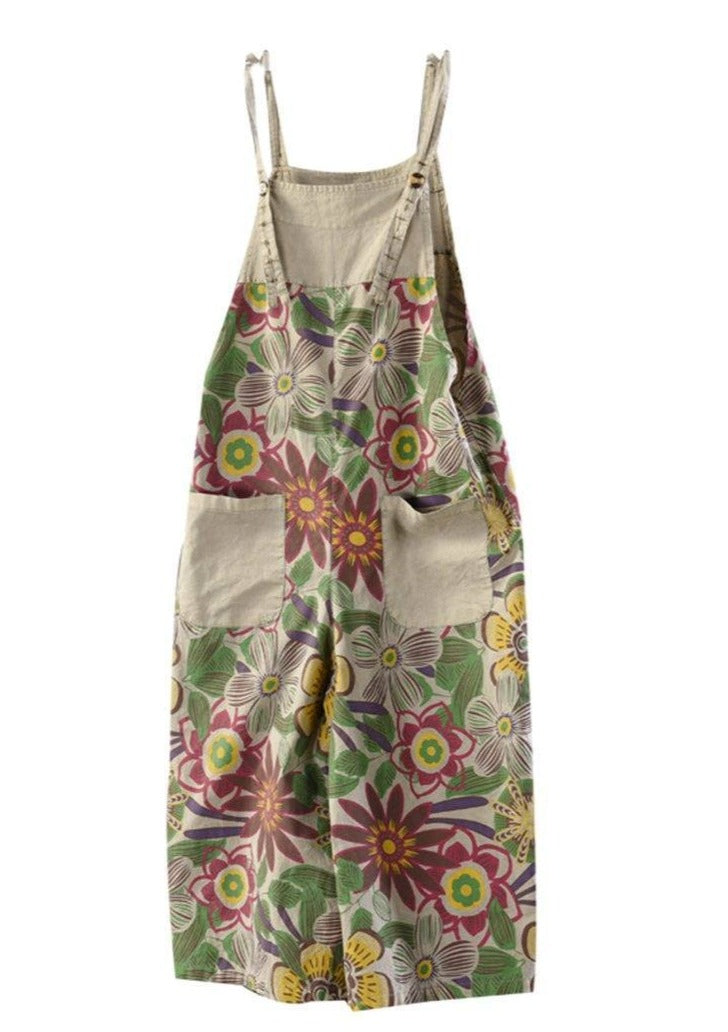 Loose Printed Cotton Jumpsuit