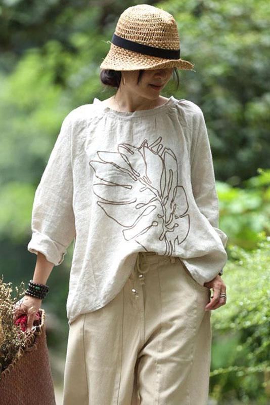 Limited Stock- Embroidery Long Sleeves Autumn Loose T-shirt
