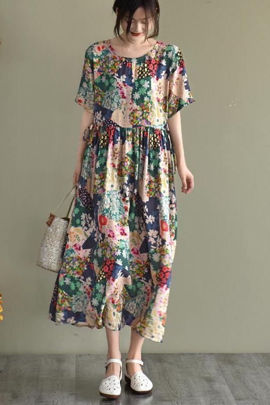 Limited Stock- Prints Short Sleeve Summer Loose Dress
