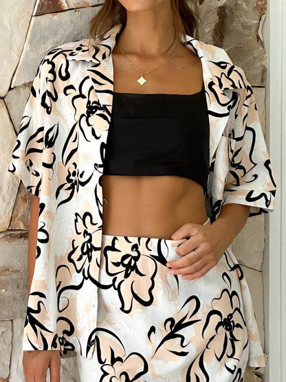 Print Botanical Loose Shirt