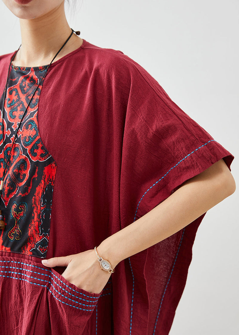 Mulberry Embroidered Patchwork Cotton Dresses Summer