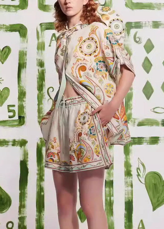 New Graffiti Top and Shorts Set Summer