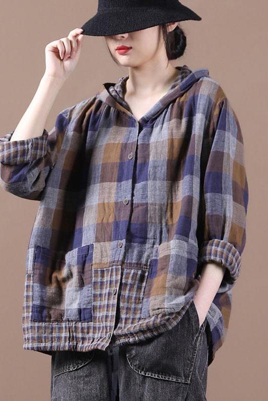 Limited Stock- Loose Stitching Drawstring Hooded Blouse