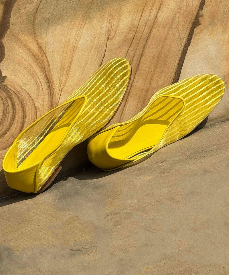 Yellow Breathable Mesh Flat Feet Shoes Splicing Stylish