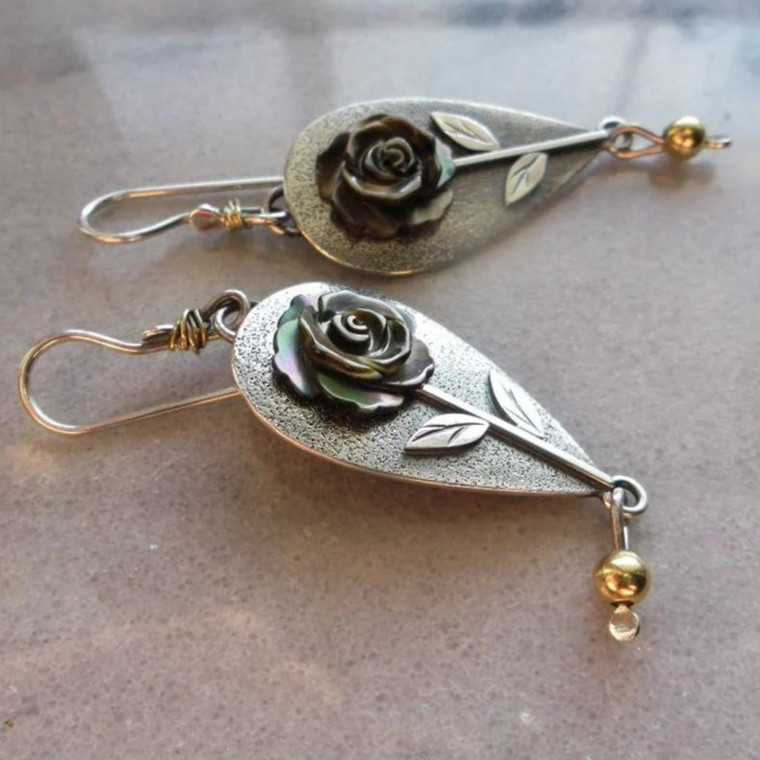 Silver Rose Earrings