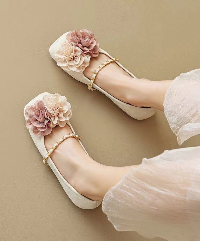 Boutique Comfortable Splicing Beige Flats Shoes