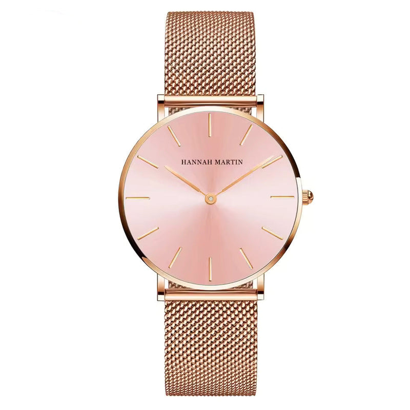 Rose Gold Wristwatch Featuring Quartz Movement